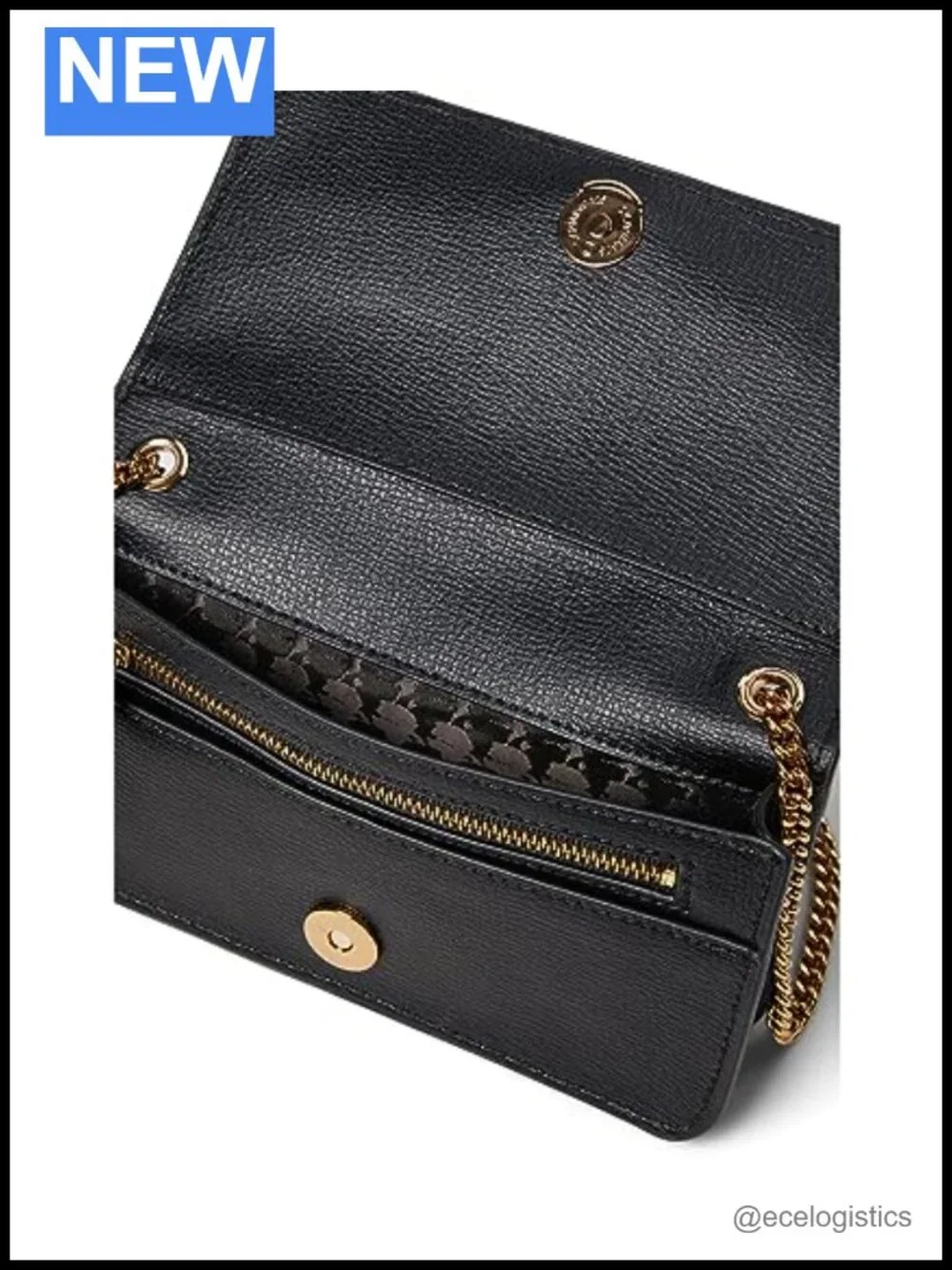 Karl Lagerfeld Kosette Wallet Crossbody with Adjustable Chain Strap (Leather)